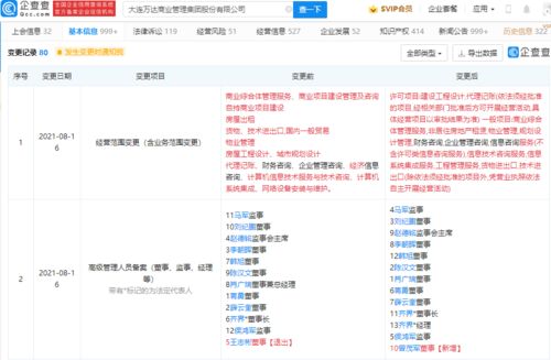 萬達商業經營范圍擴大，新增信息系統集成服務并調整董事